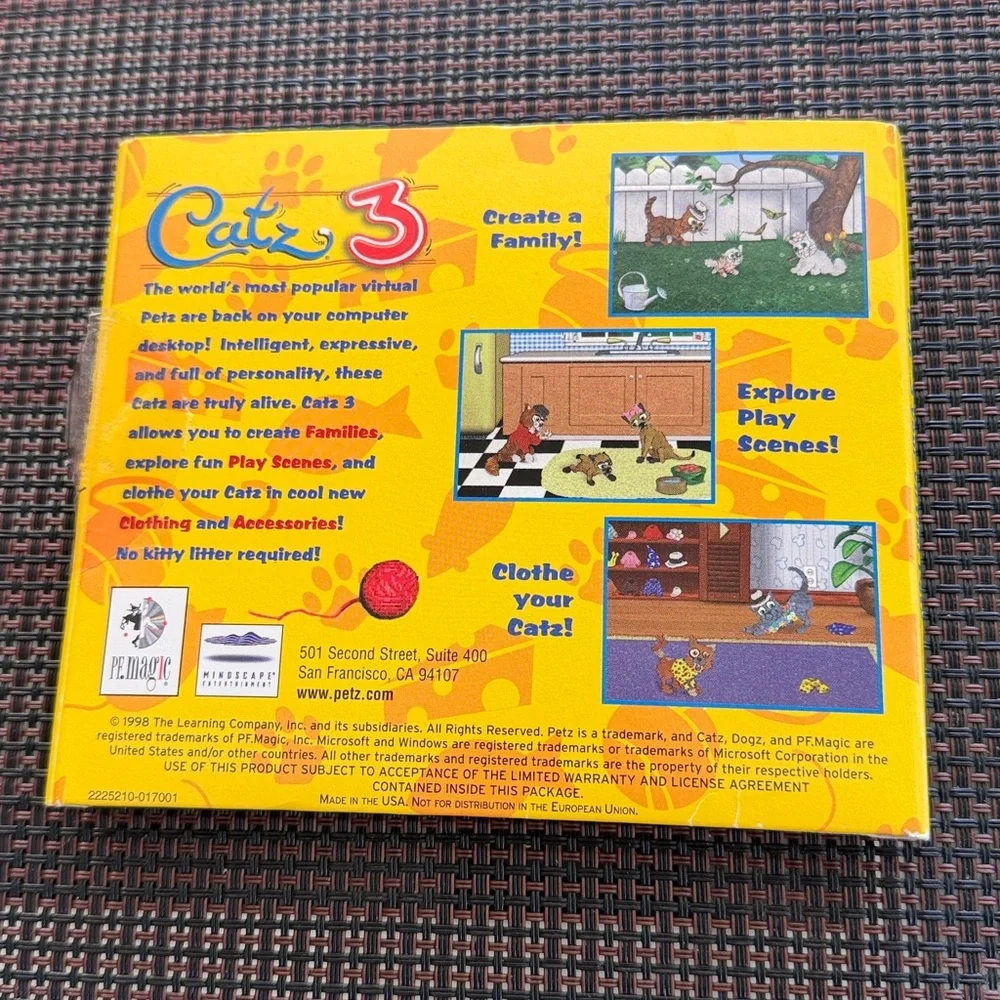 1998 Catz3, The Learning Company, CD ROM , Virtual Pets